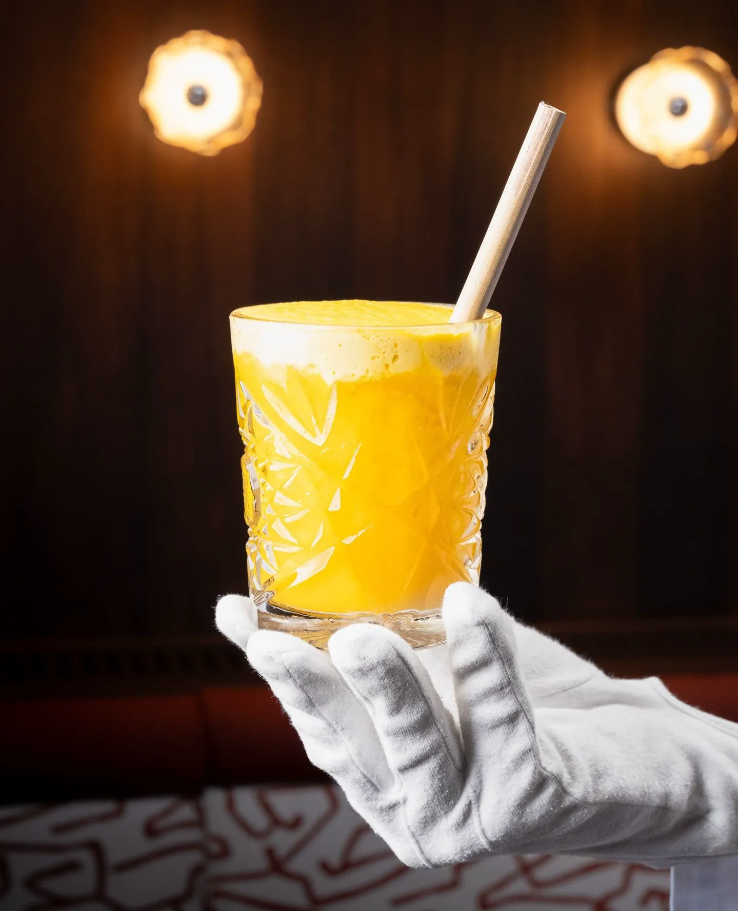 Azurra, mocktail with mango, lemon, ginger and honey